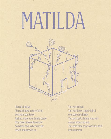 An Advertisement For Matlida With The Words You Can T Let It Go