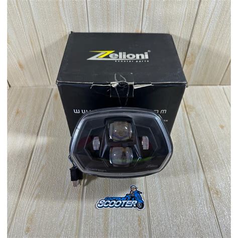 Jual Lampu Depan HeadLamp LED Daymaker Zelioni Smoke Black Vespa Sprint