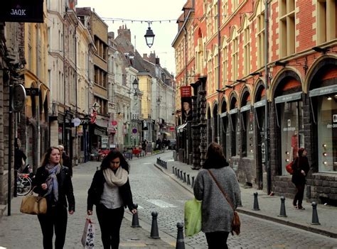 One Of The Exclusive Shopping Streets In Lille Monnaie Street