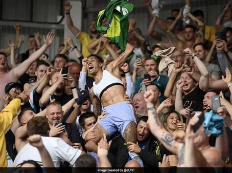 Premier League Raphinha Celebrates With Fans In Stands As Leeds