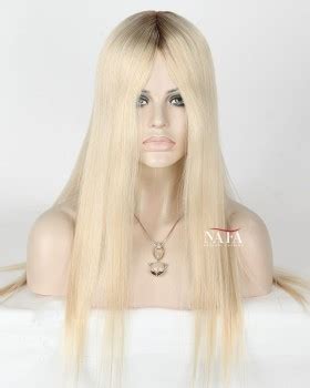 Blonde Ombre Human Hair Transparent Full Lace Wigs Nafawigs