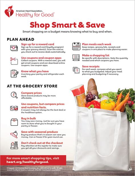 Shop Smart And Save Infographic American Heart Association