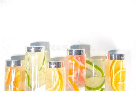 Various Summer Infused Water Bottles Stock Photo Image Of Cool