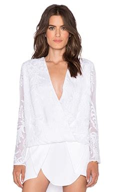 MERRITT CHARLES Delilah Blouse In White REVOLVE