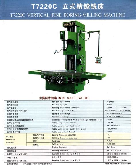 China Vertical Fine Boring Milling Machine T7220C China Boring