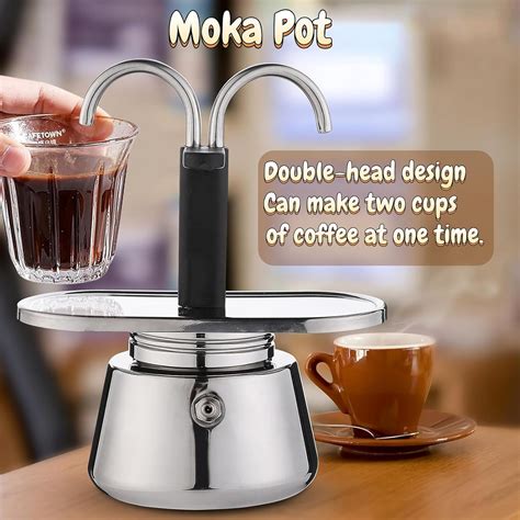 Vingvo Moka Cafetera De Tazas De Fl Oz Mini Cafetera De Doble