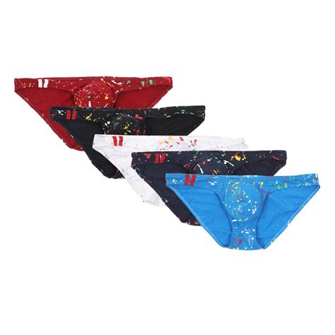 5pcs Lot Men S Sexy Underwear Briefs Cotton Printed Gay Underwear Homme