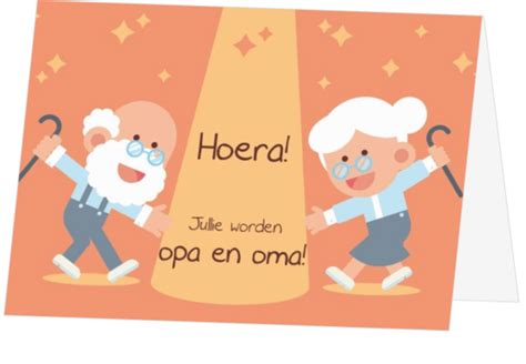 Kaart Hoera Jullie Worden Opa En Oma Kaartjeposten Nl