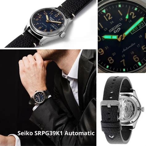 Seiko 5 Sports Militaryfield Watch Automatic Bluegilt Dial Srpg39k1