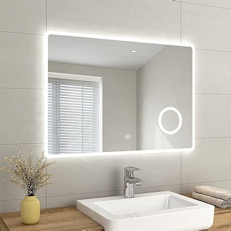 EMKE Backlit Illuminated Bluetooth Bathroom Mirror With Shaver Socket