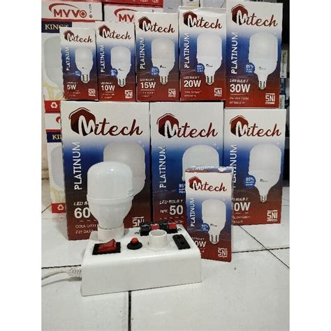 PUTIH CAHAYA Mitech LED Light Bulb 10watt Bright White And Yellow Light