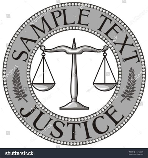 Scales Of Justice Seal Symbol Stock Vector Illustration 65262394