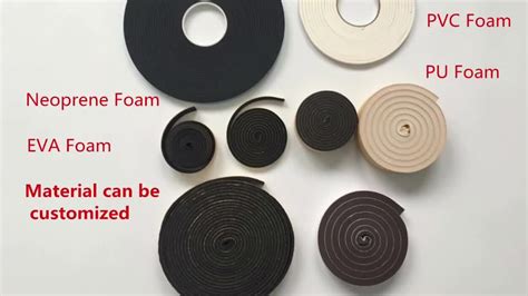 Closed Open Cell Pvc Pu Neoprene Sbr Pe Epdm Foam Rubber Seal Strip Adhesive Backed Foam