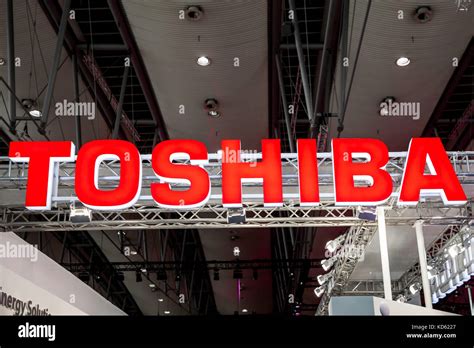 Toshiba Company Logo Sign On Exhibition Fair Cebit 2017 In Hannover