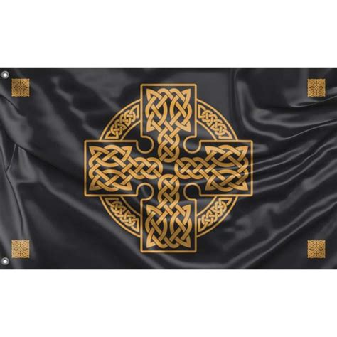 Ancient Celtic Cross Flag Unique Design Print High Quality Materials