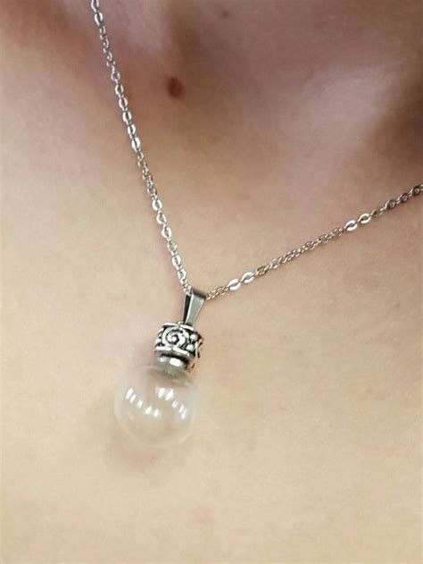 Crystal Ball Necklace Fillable Blown Glass Pendant Glass Urn Jewelry Cremation Jewelry