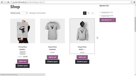 Cart To Quote For Woocommerce Demonstration Youtube