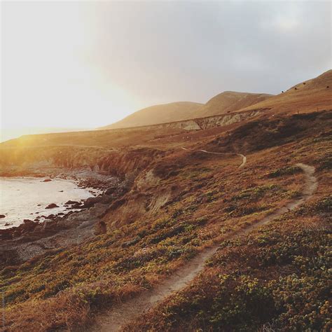 California Coast Sunset Trail Hike By Stocksy Contributor Kevin Russ