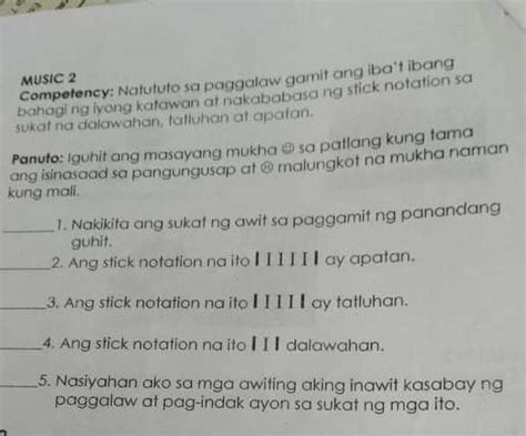 Iguhit Ang Masayang Mukha Sa Paylang Kung Tama Ang Pangungusap At