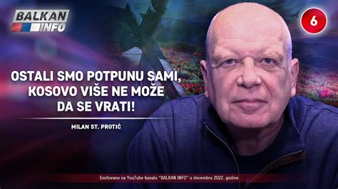 Intervju Milan St Proti Ostali Smo Potpuno Sami Kosovo Vi E Ne