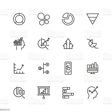 描邊線圖示分析集向量圖形及更多互聯網圖片 互聯網 信息圖形 分析 Istock