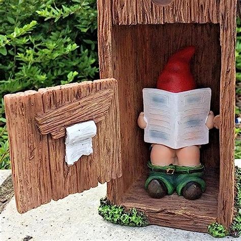 Nezababy Funny Garden Gnome Outdoor Statues Naughty Sculpture