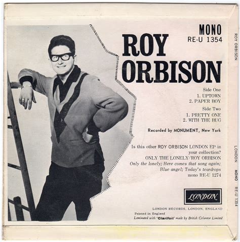 WOLFEES GRAMOPHONE UPTOWN ROY ORBISON LONDON EP RE U 1354 P 1962 UK