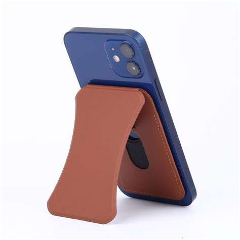 IPhone Magnetic Card Holder Foldable Phone Stand Leather Magsafe Magnet Wallet Holder Phone ...