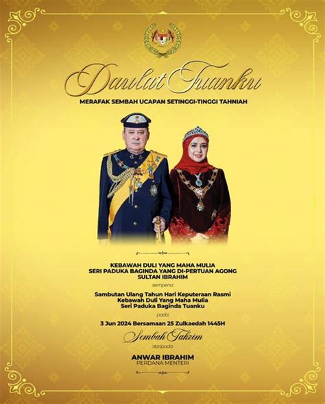 PM Ucap Tahniah Sempena Ulang Tahun Keputeraan Rasmi Yang Di Pertuan Agong