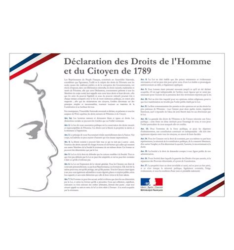 Affiche Déclaration Des Droits De Lhomme Et Du Citoyen Prozon