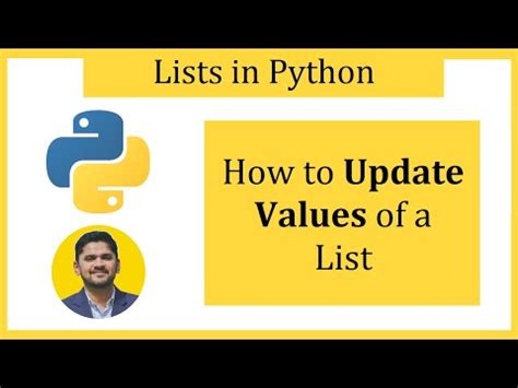 How To Update List Values In Python YouTube