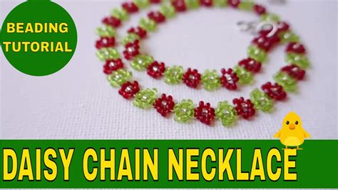 Daisy Chain Stitch With Seed Beads Beaded Necklace Tutorial Version