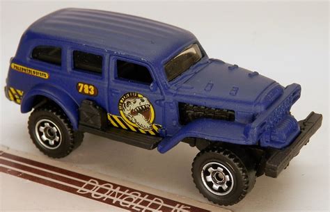 Matchbox Jungle Crawler Customized Dodge Carryall Blue Wdinosaur Pic 1