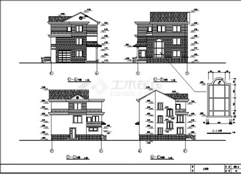 某简单实用的新型农村住宅建筑设计施工cad图纸住宅小区土木在线