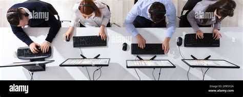 Call Center Operator Team In Office Stock Photo Alamy