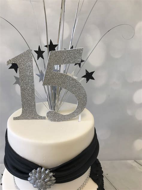 Black And Silver Birthday Cake