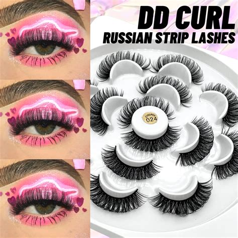 Groinneya Russian Strip Lashes Dd Curl False Eyelashes Natural Soft