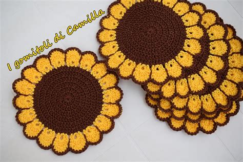 Sottobicchieri A Forma Di Girasole I Gomitoli Di Camilla Tutorial