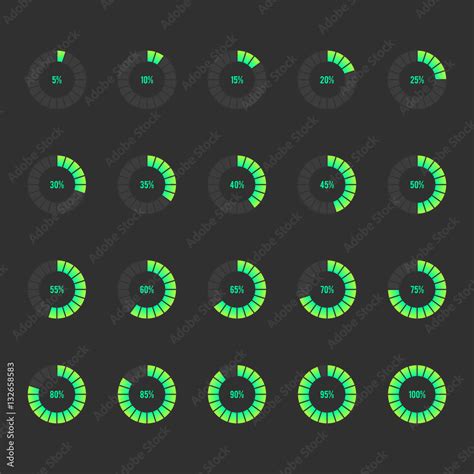 Modern circle progress bar icon set vector illustration Stock Vector ...