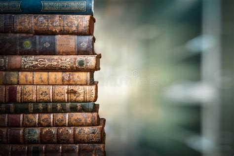 Vintage Books in the Library on the Background of the Bookcase. a Good Background for Design on ...