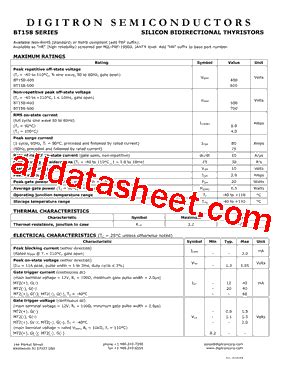 Bt Datasheet Pdf Digitron Semiconductors