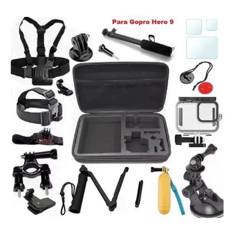 Kit P Gopro Hero 10 Hero 9 Black Mala Estanque Tripé 3 Way Película