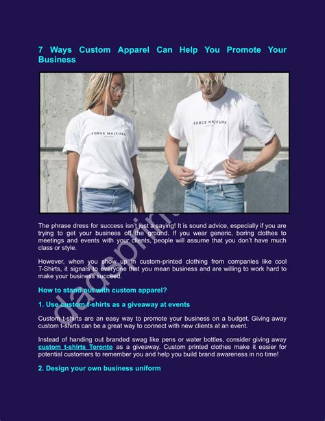 Ppt 7 Ways Custom Apparel Can Help You Promote Your Business Powerpoint Presentation Id11429622