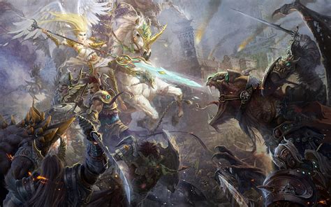 Epic Fantasy Battle Hd Wallpaper