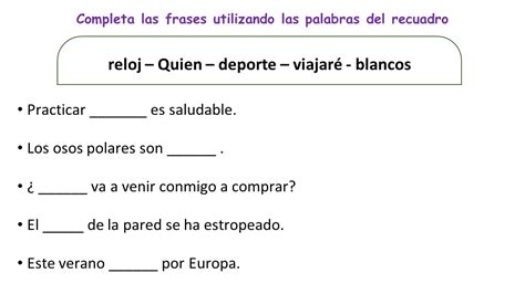 Comprensión Lectora Vamos A Completar Palabras En Oraciones