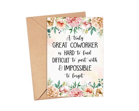 Buy Coworker Card Coworker Leaving Card A Truly Great Coworker Is