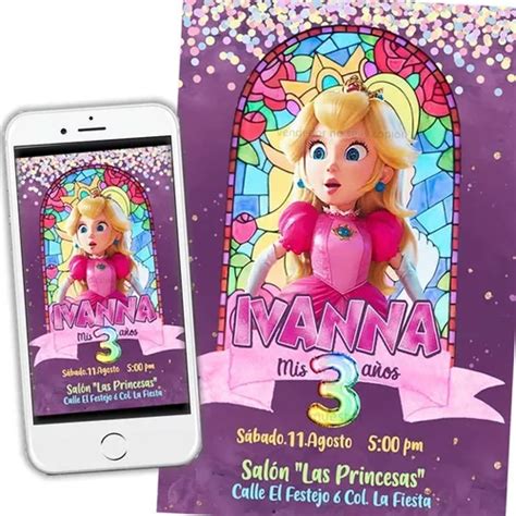 Invitacion Princesa Peach De Mario Bros Digital En Venta En San Juan