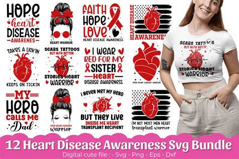 Heart Disease Awareness Svg Bundle Graphic By Regulrcrative · Creative Fabrica