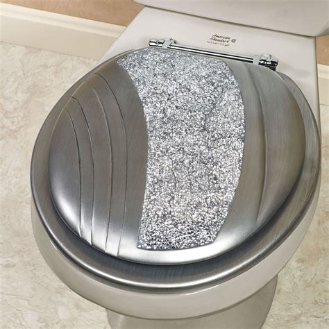 Brilliance Mosaic Silver Gray Standard Toilet Seat