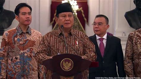 Presiden Prabowo Umumkan Menteri Dan Wakil Menteri Kabinet Merah Putih